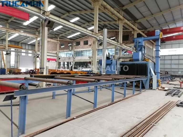 Granallado de remolques de plataforma baja