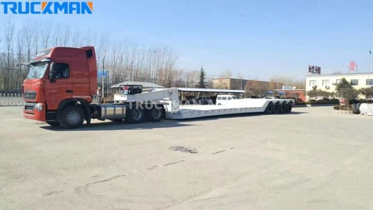 Remolque de plataforma baja con cuello de cisne fijo