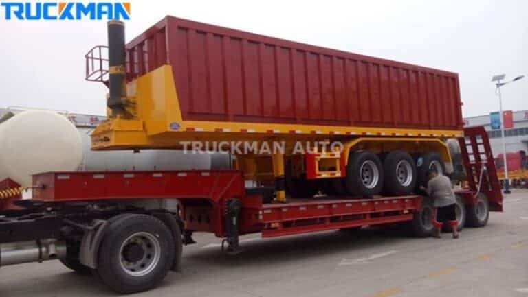 Remolque de plataforma baja transporte de vehículos pesados