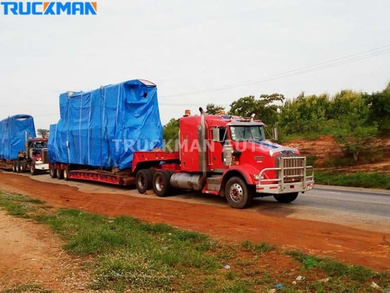 Remolque LowBoy para el transporte de maquinaria pesada