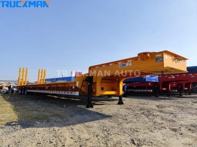Diseño de chasis multieje y robusto para el transporte de maquinaria pesada - Semirremolque de plataforma baja