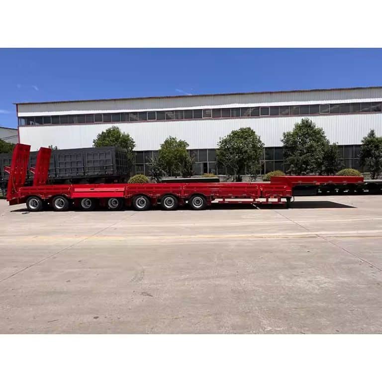 Semirremolque portacontenedores, diseñado para transportar cargas pesadas y garantizar una distribución estable del peso